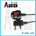BSI estándar PVC enchufe cable Cable de alimentación de CA con 250V